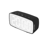 Karlsson Mirror LED Oval Alarm clock KA5876BK - Unisex - Quartz - Plastic Black 4 x 12 x 6