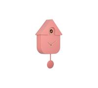 Karlsson Modern Cuckoo Oro Wall Clock in Rose Tan - with Gold Details, Hourly Cuckoo Feature and Pendulum - Battery Operated