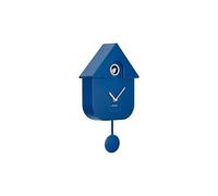 Karlsson Modern Cuckoo Wall Clock in Cobalt Blue - with Pendulum and Metallic Frame - Modern Minimalist Cuckoo Clock - Battery Operated