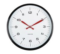 Karlsson Modern Factory Wall Clock - 30 cm Diameter with Sweep Movement (Black & Bright Red)