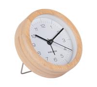 Karlsson Neat Round Alarm clock KA5923WH - Unisex - 10 cm - Quartz White/Wood 10 cm