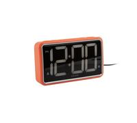 Karlsson New Retro Alarm Clock with Large Digit Display - with Rechargeable USB or Battery Operated (Bright Orange)