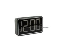 Karlsson New Retro Alarm Clock with Large Digit Display - with Rechargeable USB or Battery Operated (Jungle Green)