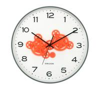 Karlsson Open Gear Wall clock KA6093GY - Unisex - 40 mm - Quartz Grey/Orange 40 mm