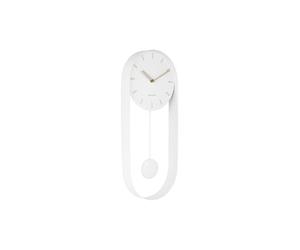 Karlsson Pendulum Charm Wall Clock, White, 50 x 20 x 4.8 cm, Round, Steel, Modern Living Room Wall Clocks