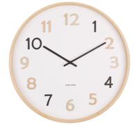 Karlsson Pure Analogue Wooden Wall Clock - Natural