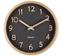 Karlsson Pure Wood Table & Mantel Analogue Clock - Black