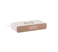 Karlsson Retro Flat LED Alarm Clock, Matt White, 16.1 x 7.6 x 3 cm, Rectangle, MDF, Alarm Clock for Bedroom