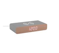 Karlsson Retro LED Flat Alarm Clock with Wood Face (Mouse Grey)