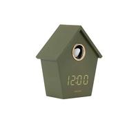 Karlsson Riqueza Cuckoo LED Alarm Clock - Digital Display, Adjustable Alarm Volume, USB Powered, Compact Modern Design (Luxury Green)