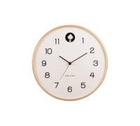 Karlsson [SA2023/12] Cuckoo Natural Birch Wood Wall Clock White