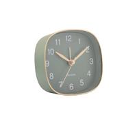 Karlsson Travel Square Lightweight Alarm Clock with Gold Trim (Jungle Green)