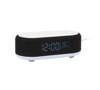 Karlsson Vogue Alarm Clock with Phone Charger and Blue Tooth Black