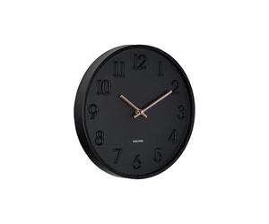 Karlsson Wall Clock Calma - 30cm Scandinavian Wall Clock with Silent Sweep Movement and Debossed Numbers (Matt Black)