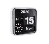Karlsson Wall Clock Flip Calendar, White | Skandinavisch Square Wall Clock Plastic Wall Clock Wall Decoration for Children's Room and Living Room