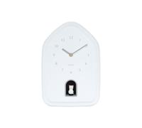 Karlsson Wall clock Modern Kitty - White - 29.2x20x29.2cm - Rectangle - Plastic - Clocks for Living Room - Office - Bedroom Gift for him - Gift for her