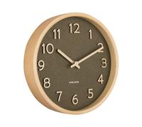 Karlsson Wall Clock Pure Wood Grain Small - Moss Green