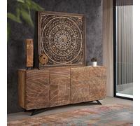 Karlstad Sideboard - Acacia Wood - 4 Door - Extra Large - 200cm