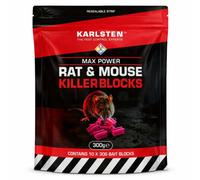 Karlsten Rat & Mouse Killer Blocks 300G - All-Weather Wax Bait With Difenacoum For Rodent Control