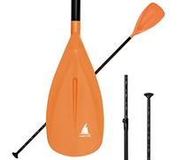 Karltion SUP Paddle - 3 Pieces Adjustable Aluminium SUP Paddle Alloy Shaft Paddle Board Paddles with Glass Fiber Blade for Surfing, Floating,Water Sport-Orange