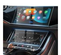 Karltys 2 Pack Screen Protector for 2020-2024 Audi Q7 Q8 10.1-Inch Upper + 8.6-Inch Lower Screen, 9H Tempered Glass, Car Radio Display Screen Protector, Anti Scratch Fingerprint Free Accessories