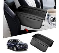 Karltys Center Console Cover for BMW X5 G05 2019-2024 2025 /X6 G06 2020-2025 /X7 G07 2019-2025, Leather Middle Console Armrest Cover for BMW X5 Waterproof Protector with Storage Pockets (Black)