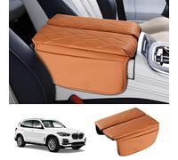 Karltys Center Console Cover for BMW X5 G05 2019-2024 2025 /X6 G06 2020-2025 /X7 G07 2019-2025, Leather Middle Console Armrest Cover for BMW X5 Waterproof Protector with Storage Pockets (Brown)