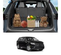 Karltys Envelope Style Cargo Net for 2021-2024 2025 2026 Kia Sorento, Heavy Duty Rear Trunk Mesh Cargo Net for 2025 Sorento Accessories, Elastic Mesh Netting Organizer with Metal Hooks