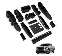 Karltys Premium 13 Pcs Interior Silicone Liner Inserts for Toyota Tacoma 2024 2025 2026 Organizer Tray, Cup Holder Insert, Charging Panel Ultimate Tacoma Accessories Fully Covered, Non-Slip Protection