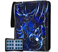 KarlyPro Card Binder for Y-G-O Trading Cards, 990 Pockets, 3-Ring Album, 9-Pocket Folder, Blue, Classic Anime Style, 12.2 x 9.4 x 1.77 inches