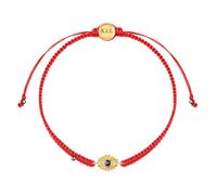 KARMA AND LUCK Powerful Protection Evil Eye Bracelet, 5.5"-7.5”, Adjustable, Cotton, Amethyst