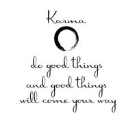 Karma Buddhism Do Good Thing Wall Sticker Bedroom Living Room Circle Zen Meditation Inspirational Quote Vinyl-S-53x56cm-Black