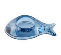 Karma, Costal Fish Tealight, Votive Candle Holder, Glass Votive Candle Holders for Table Decorations, Beach Party and Coastal Home Decor, Indigo