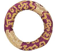 Karma Crafter Silk Brocade Cushion Pillow for Tibetan Singing Bowl Handmade in Nepal Round Cushion for Sound Bowls (7 Inches, Purple)