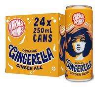 Karma Drinks Gingerella Ginger Ale Fizzy Soft Drink, 24 x 250ml Cans