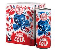 Karma Drinks Karma Cola Fizzy Soft Drink, 4 x 250ml Cans