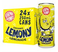 Karma Drinks Lemony Lemonade 24 x 250ml Cans Natural Fizzy Soft Drinks Fa