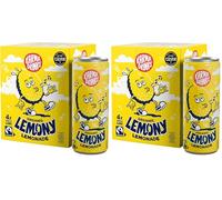 Karma Drinks Lemony Lemonade - 4 x 250ml Cans - Natural Fizzy Soft Drinks, Fairtrade, Organic & Vegan (Pack of 2)