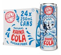 Karma Drinks Sugar Free Karma Cola - 24 x 250ml Cans - Natural Fizzy Soft Drinks, Fairtrade, Organic & Vegan