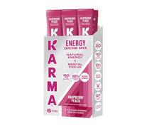 Karma Energy Hydration Packet - 6 Pack, Raspberry Peach Caffeinated Drink Mix Stick - On-The-Go Clean Focus & Energy Boost