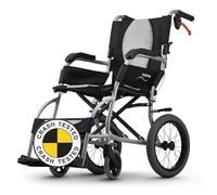Karma Ergo Lite Ultralite Transit Crash Tested Wheelchair for Safe use in a Vehicle, Folding and Lightweight Weighs Only 8.8kg - Choice of Sizes (16" Seat Width)