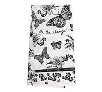 Karma Gifts Black and White Boho Tea Towels, 28" L x 20" W, Butterfly