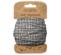 Karma Gifts Black Dots Headband for Women - Medium - Fabric Headband and Stretchy Hair Scarf - Black And White