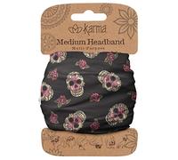 Karma Gifts Half Headband, Sugar Skull, Black, Medium
