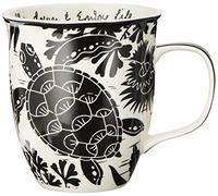 Karma Gifts KA1018 Black and White Boho Mug, Ceramic, SEA Turtle