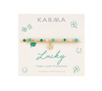 Karma Gold Clover Green Set of 2 Bracelets - Gold