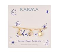Karma Gold Clover Moon Charmed Slide Bracelet - Gold