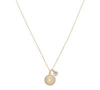 Karma Gold Heart Crystal Coin Necklace - Gold