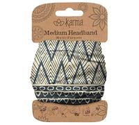 Karma Half Headband, Black/Cream, Polyester