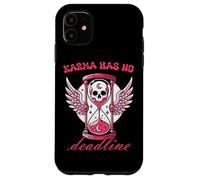 Karma Has No Deadline Gothic Skull Hourglass Case for iPhone 11